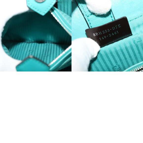 FENDI Petite To Jules Hand Bag Leather Silver Emerald Green - Picture 13 of 13